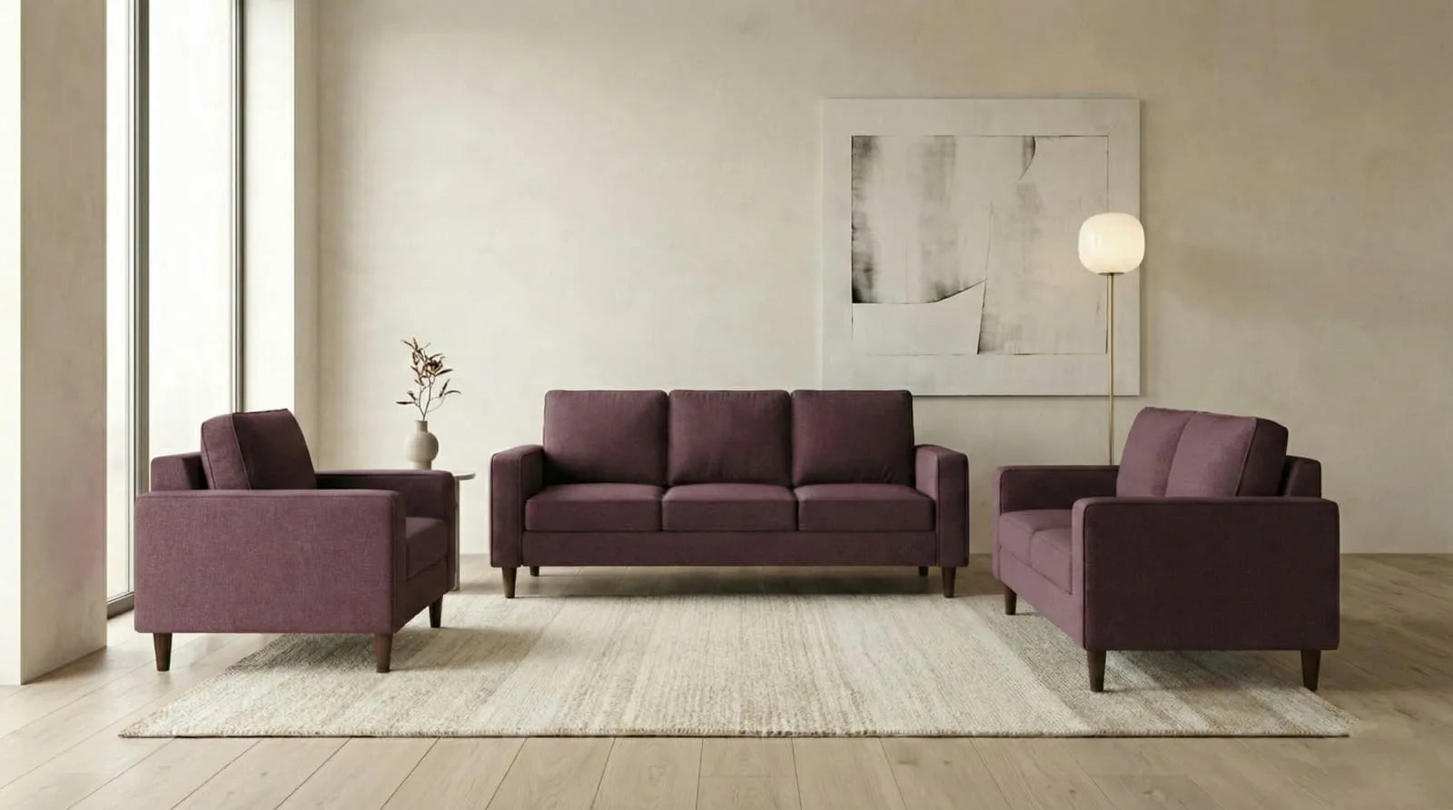 Apollo Sofa Set – Purple | Single, Two & Three Seater