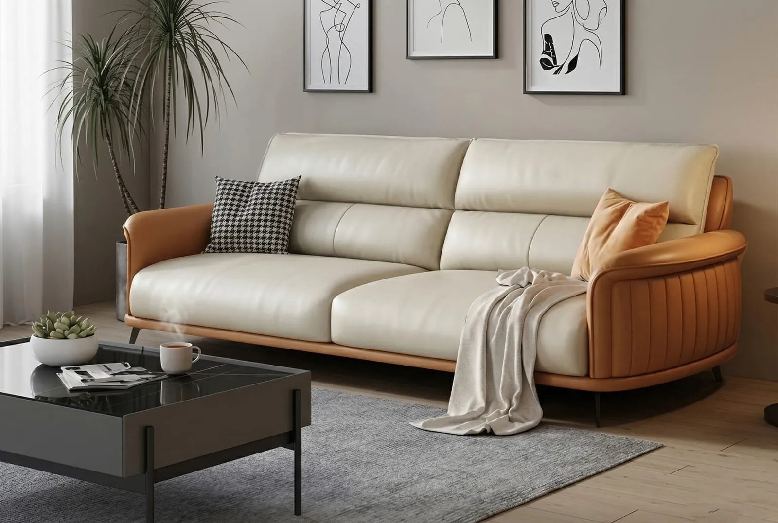 Cravia Leather Sofa Made to Order Custom Tailored