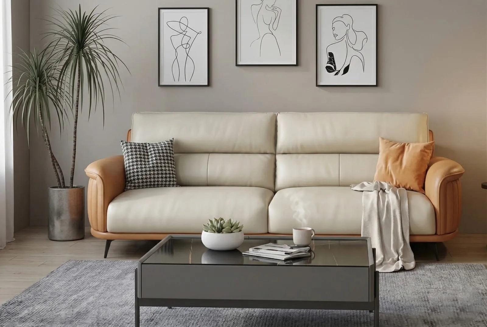 Cravia Leather Sofa Made to Order Custom Tailored