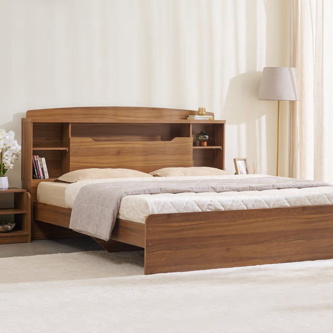 Druke Wood Bed Without Storage | Queen