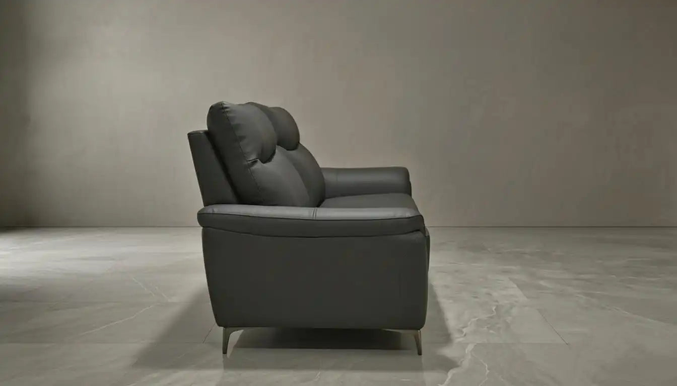 Verona Grey Leather Sofa Set (3+2) – Modern Living Room Seating