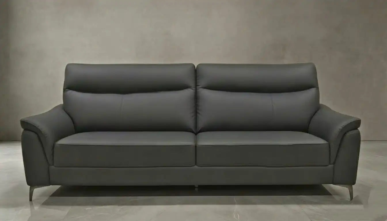 Verona Grey Leather Sofa Set (3+2) – Modern Living Room Seating